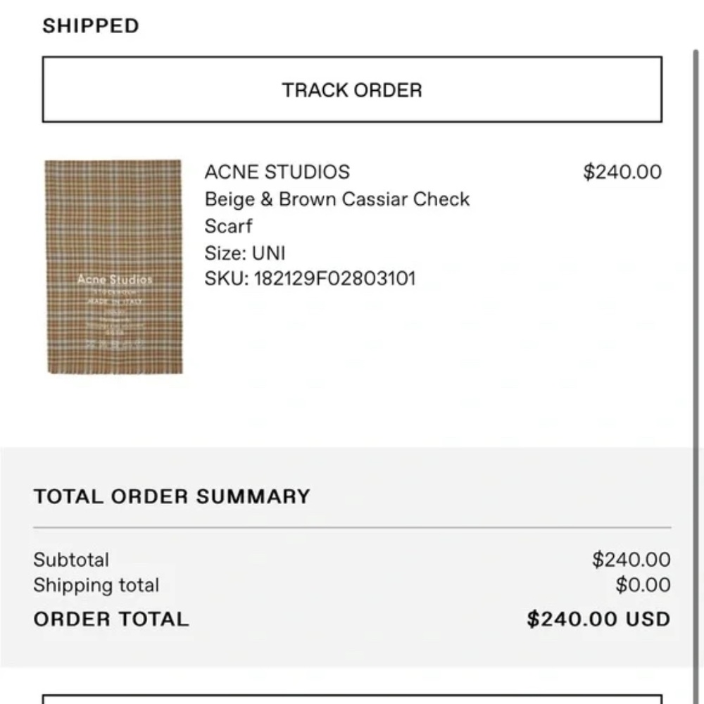 Acne Studios Beige & Brown Cassiar Check Wool Scarf - Picture 5 of 5